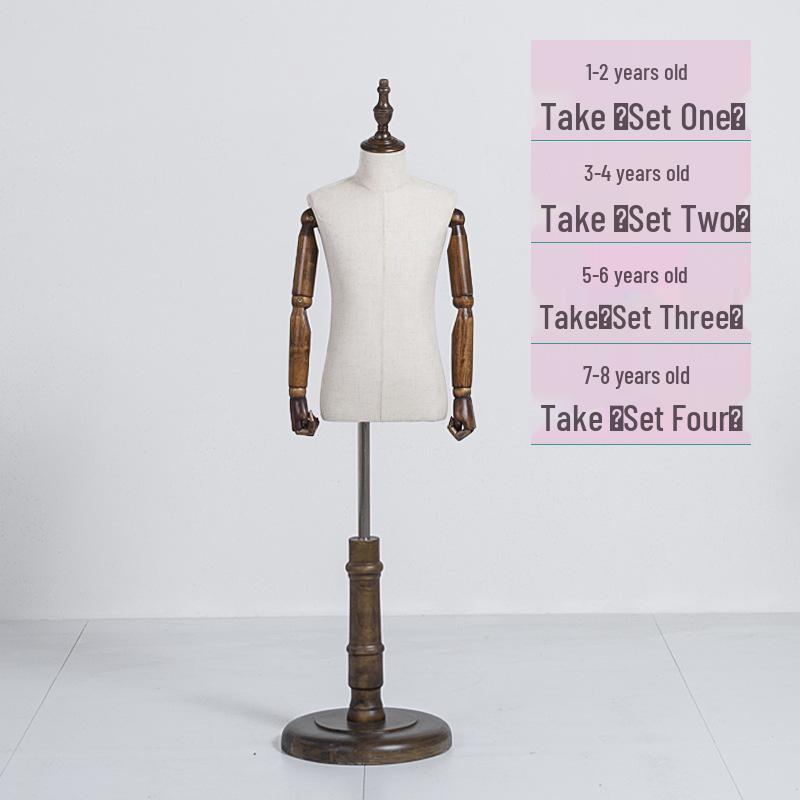 Child Mannequin Display Stand: Solid Wood & Fabric for Toddler Clothing