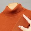 Men's High Neck Knit Sweater - Warm Solid Color Pullover for Middle-aged and Young Men