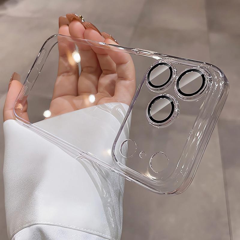 Luxury Glitter Plating Silicone Soft Case For iPhone Air 17 16 15 14 13 Pro Max Plus 16E Clear Camera Cover Protection TPU Shell