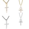 Collana con Crocifisso in Zirconia Cubica Unisex Elegante Collana con Pendente in Argento Gioiello Fashion Statement Regalo