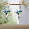 1 Pair Acrylic Colorful Bird Dangle Earrings 2D Hummingbird Hook Earrings Hypoallergenic Women Bird Drop Earrings Fashion Jewelry