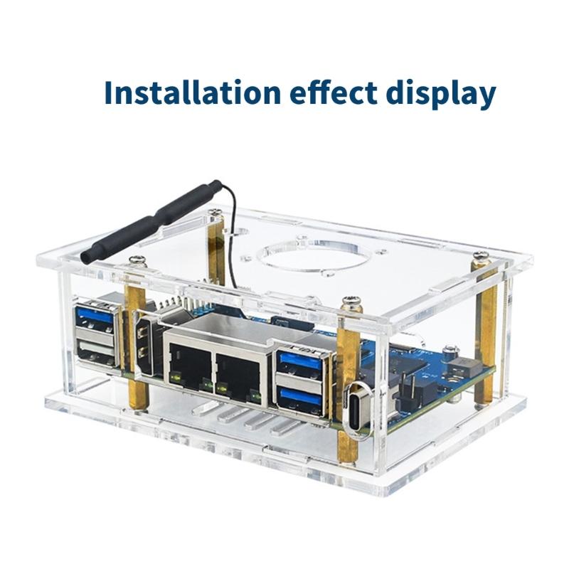 For RV2 Acrylic Case With Cooling Fan Coolers Transparent Shell For RV2 Development Board Accessories