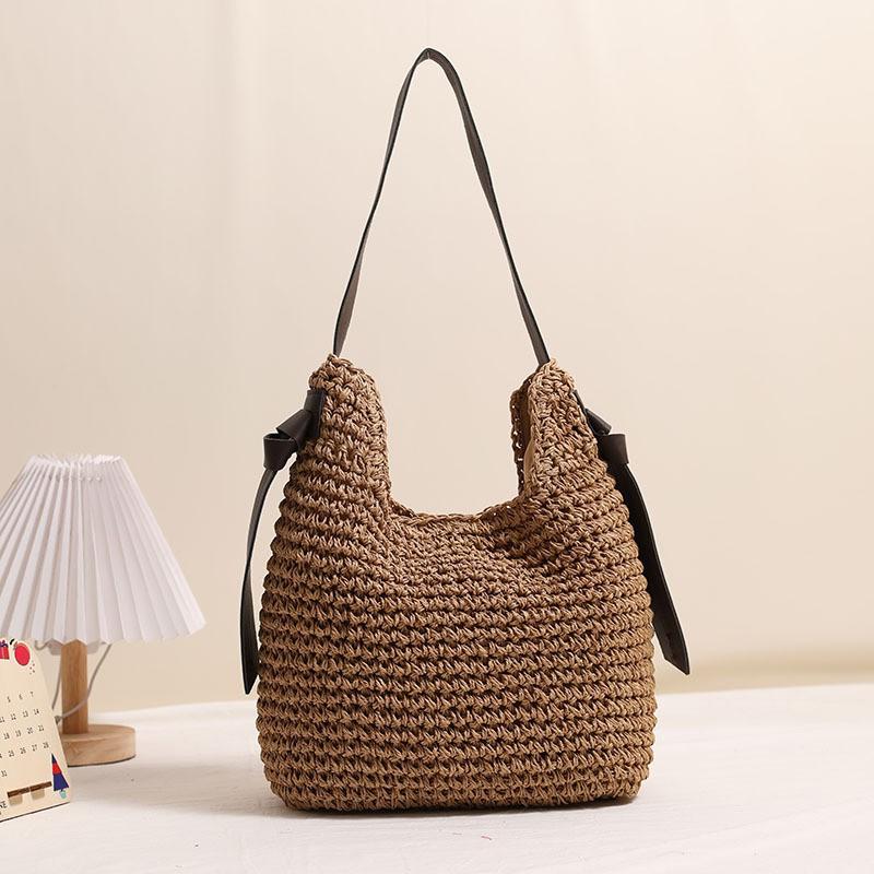 Lazy Style Woven Bag Vacation Beach Casual Shoulder Sen Series Large-capacity Korean Simple Straw