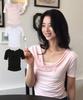 Aissie 3-Way Cowl Neck Top (White, Pink, Black) Cowl Neck, Asymmetrical, Off-Shoulder 3-Way Short Sleeve Blouse