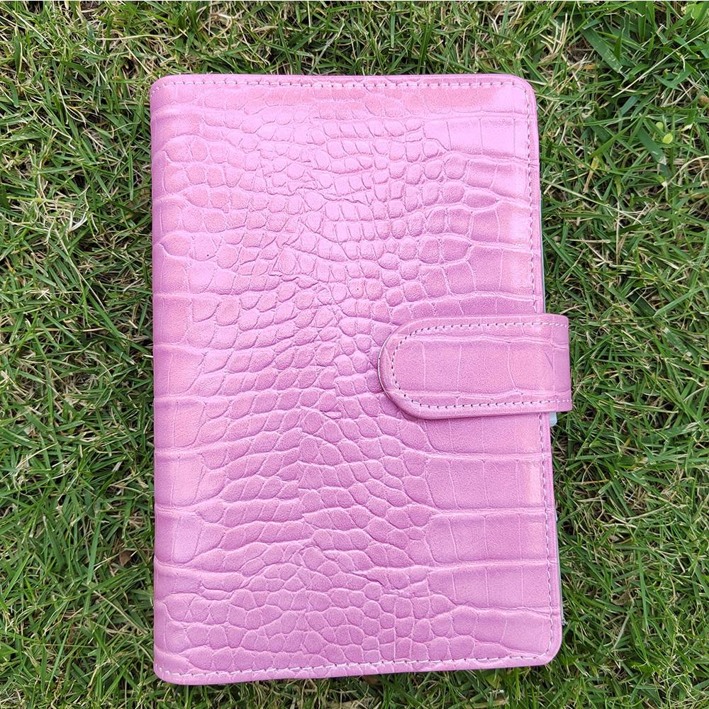 Custom A6 Crocodile PU Leather Budget Binder Notebook Budget Binder Journal Notebook with 6 Rings