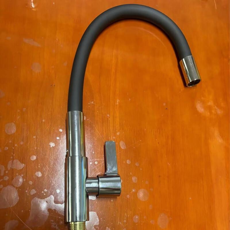 TLXT Single Cold Brushed Stainless Steel Kitchen Faucet