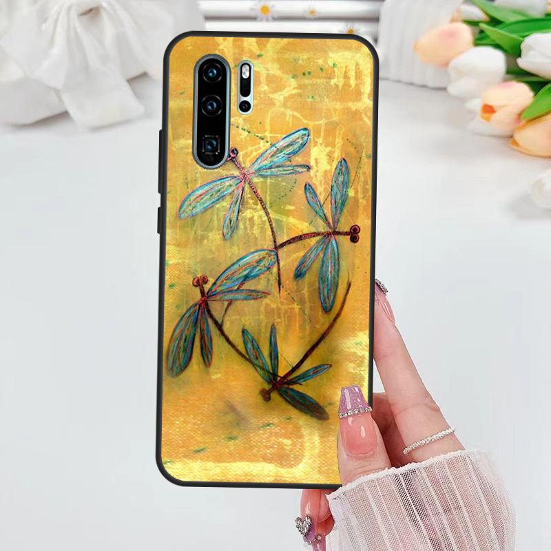 Dragonfly Insect Pattern For Huawei Nova 11i 7i 8i 12i 12s Y73 Y70 Y90 Y60 Y72 Y61 Y91 9 10 SE P40 Lite P30 Pro Case