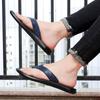 Mode 2024 Nya Herr Läderslippers Herr Flip-flops Tofflor Casual Utomhus Sommar Italiensk Designer Klassisk Blå Strandskor Manliga