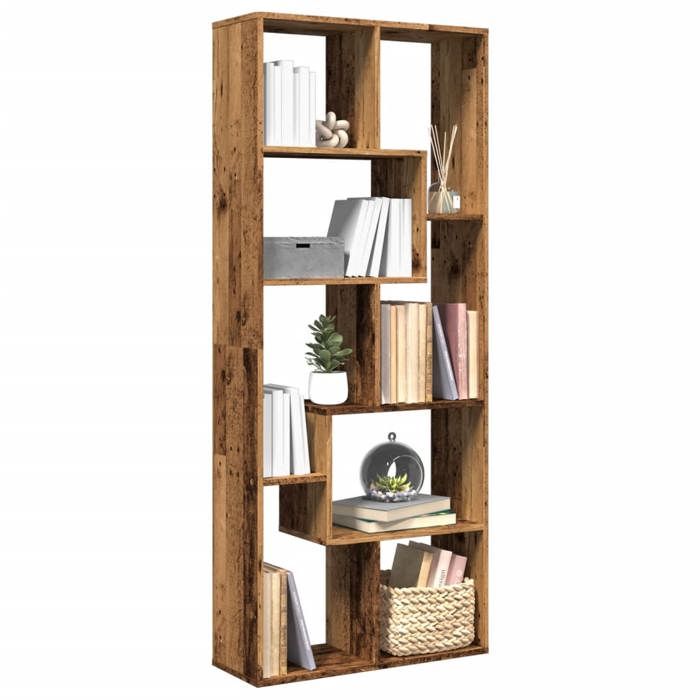VidaXL Room Divider Shelf Old Wood 67x25x161.5 Cm, Shelf, Bookcase, Storage Shelf, 858082