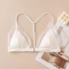 Front buckle triangular cup small chest gathered without steel ring lace bra