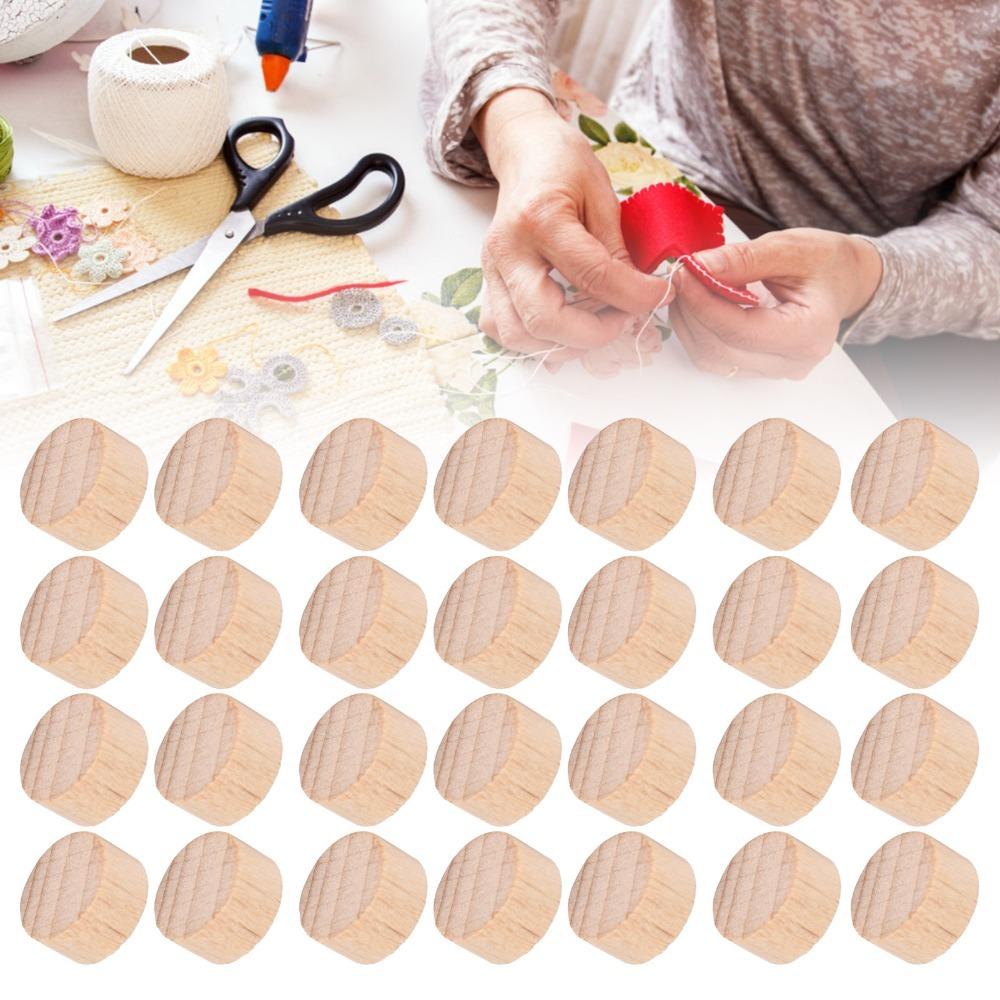 300pcs Round Beech Wood Slice Unfinished Wooden Discs Wood Discs Party Decorations S