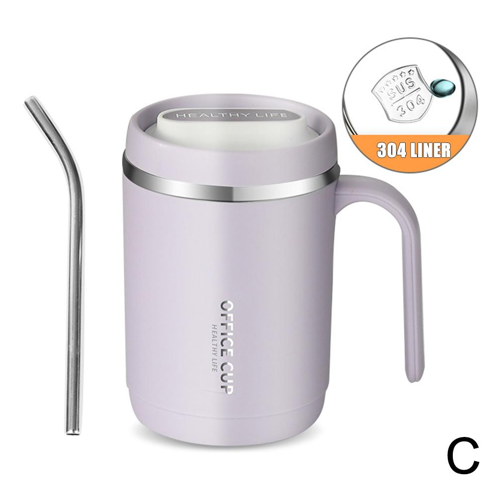 500ml Stainless Steel Coffee Mug Non-slip Bottles Leak-Proof Vacuum Insulated Tea Cup Thermal Office Mug Flask Travel