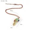 1PC natural stone irregular crystal strip amethyst tree of life gravel pendant necklace