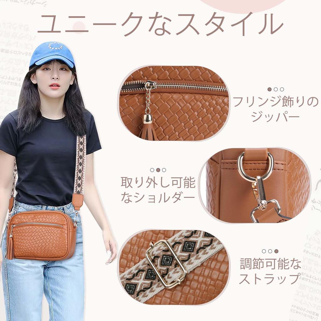 VASCHY Women's Shoulder Bag, Small Leather Crossbody Bag, Lightweight, Waterproof, with Shoulder Strap, Perfect for Travel, Commuting, and Casual