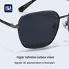 HLA Men's Polarized Square Frame Sunglasses