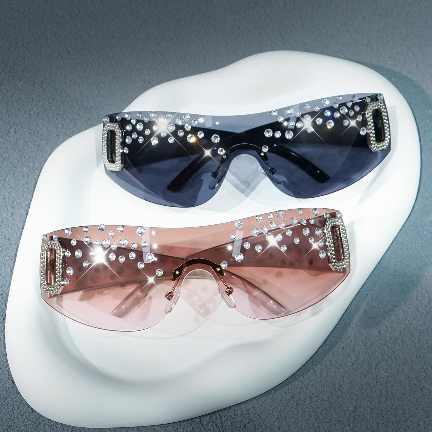 Dote Women's Rhinestone Design Fashion Sunglasses,Fashionable Outdoor Beach Glasses