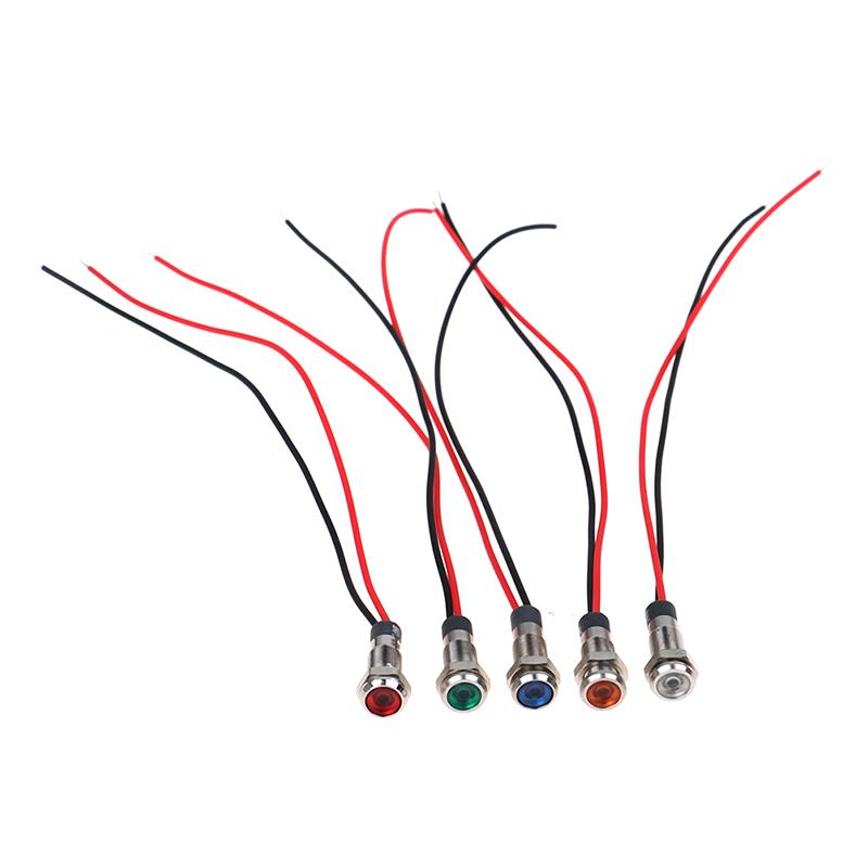 5x auto-lodní 12V-24V 6mm LED kontrolka na palubní desku výstražná kontrolka