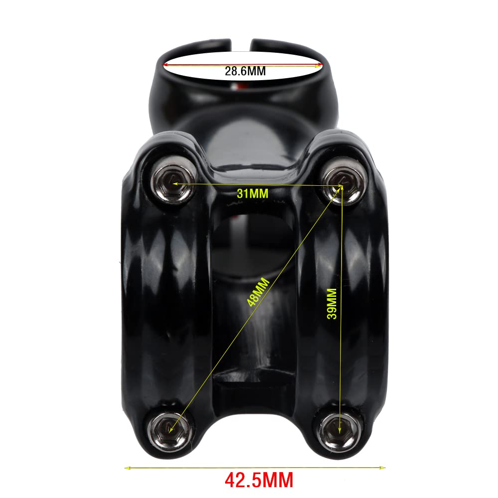 7x17 Bicycle 35° 31.8mm Stem, Glossy, Ultra-Lightweight, 60/70/80/90/100/110/120/130mm (110mm, 35°)