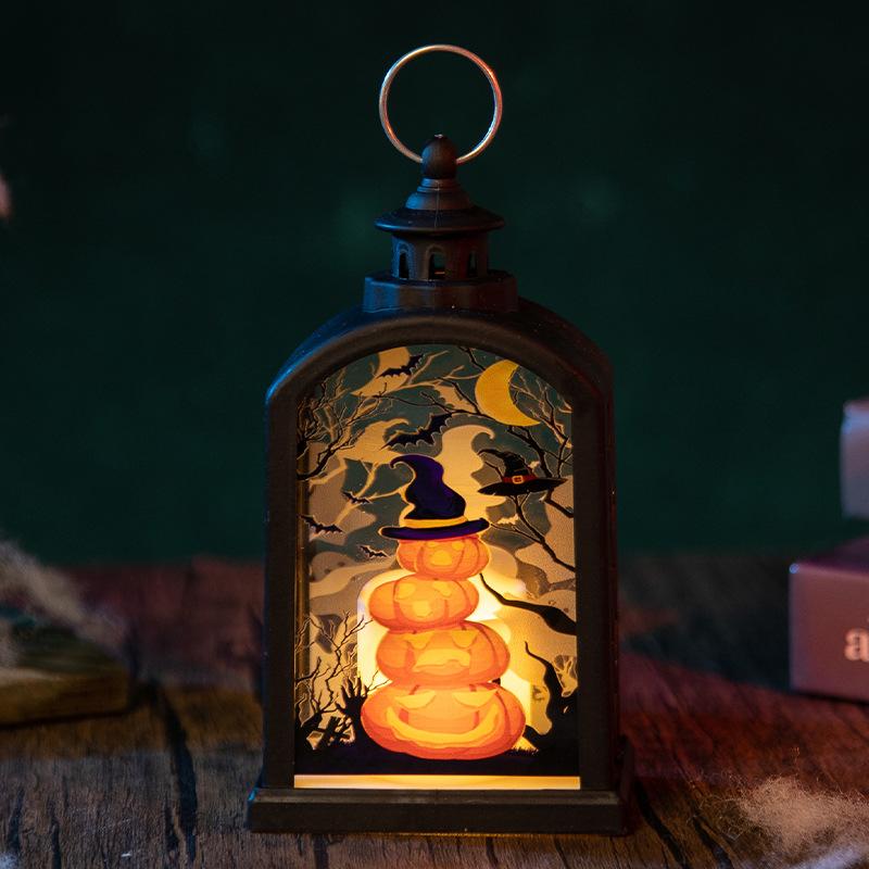 Halloween Pumpkin Lantern Retro Portable Ghost Festival Night Light Halloween Costume Props Scene Layout