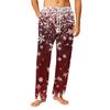 Men's Drawstring Pocket Flannel  Pants Homewear Sleep Pants