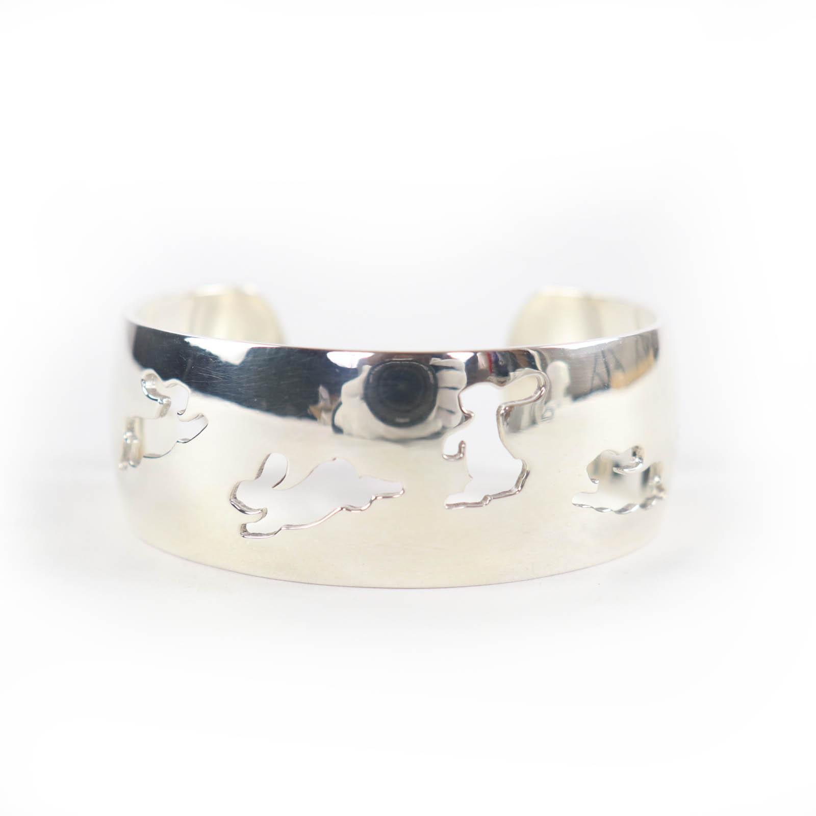

Great HERMES Bangle Rabbit motif accessory bracelet Silver 925 Women Used