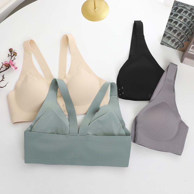 Biustonosz z głębokim dekoltem w serek z przodu, bezśladowa, bezszwowa bielizna, niewidoczny biustonosz push-up, kobiecy biustonosz bez fiszbin, piękna bielizna z tyłu