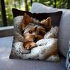 VIKAMA Niedlicher Hundeprint Dekoratives Kissenbezug MultiGrößen Kissen für Wohnzimmer Büro und Schlafzimmer Heimdekoration