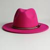 Deep Purple Fedora Felt Hat Men'S And Women'S Universal Solid Color Fedora Hat Women'S  Wide Brim Classic Jazz Hat Church Hat
