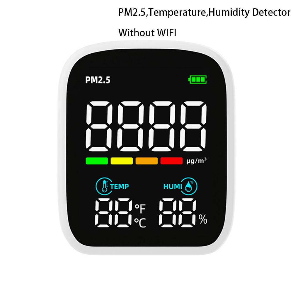 Portable LCD Air Quality Meter 3 In 1/8 In1 WiFi PM1.0 PM2.5 PM10 CO2 TVOC HCHO Temperature and Humidity Tester with Voice Alarm