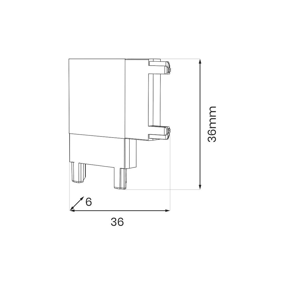 Slim Magnetic Track White -Shaped Track Connector