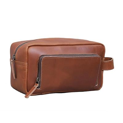 Bolsa de higiene masculina Bolsa de viagem de couro Kit Dopp para homens Bolsa de barbear para acessórios de viagem