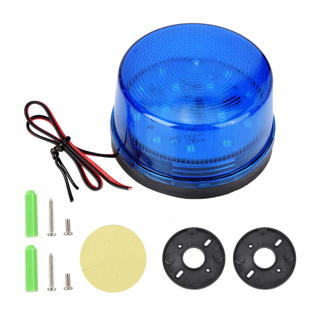 DC9 12V Blue LED Strobe Beacon Emergency Alarm Warning Signal Flashing Light Without Sound