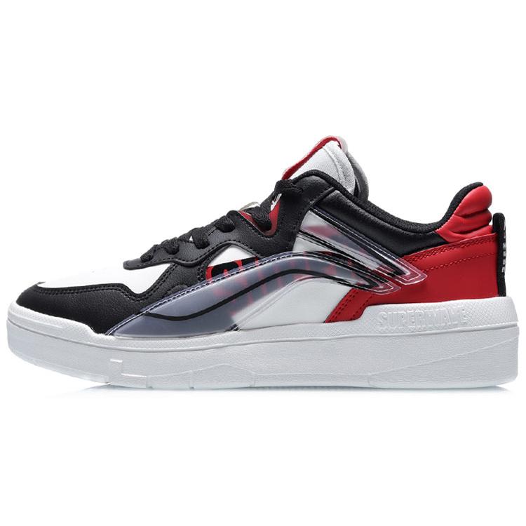 

New LiNing Wave Slip Resistant Breathable Lightweight Balance Abrasion Resistant Low Top Skateboard Shoes Black Red White AECR003-2 41.5