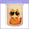 Oxford Cloth Large Collapsible Laundry Basket With Cartoon Animal Design For Bedroom And Home Use