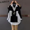 GMXIA Women's Fashion Casual Leisure Long Sleeve POLO Neck Blouses & Shirts