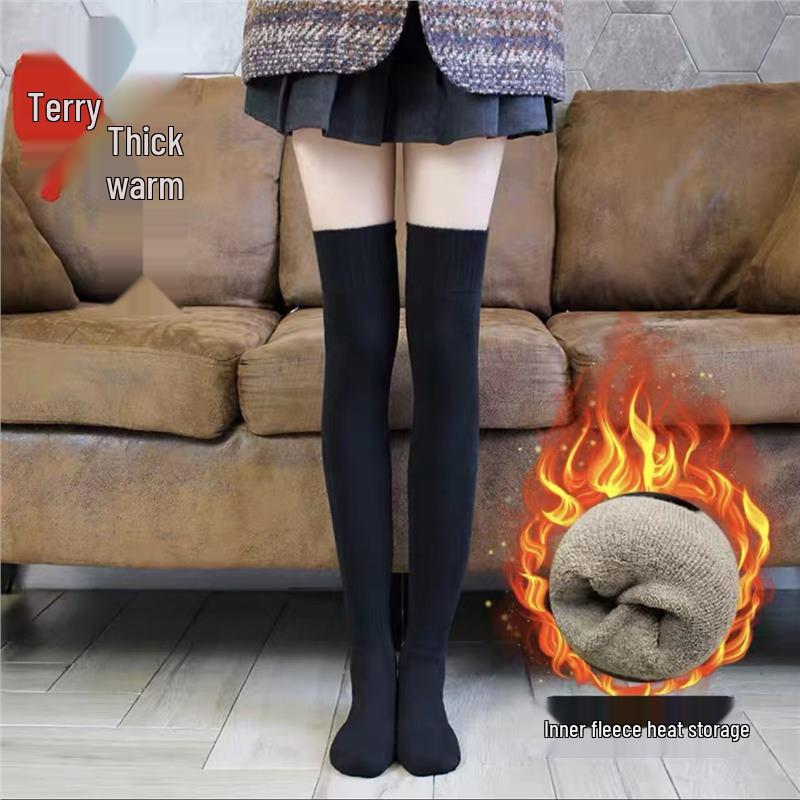

Женские флисовые гольфы выше колена: Толстые, теплые зимние чулки с наколенниками 1 Pair