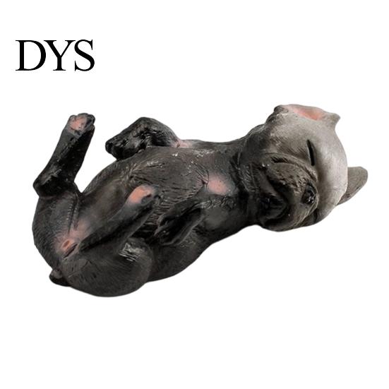 Realistic Animal Model Simulated Sleeping Dog Model, Lying French Bulldog Figurine, Mini Ornament PVC Educational Toy for Toddlers Boys Girls