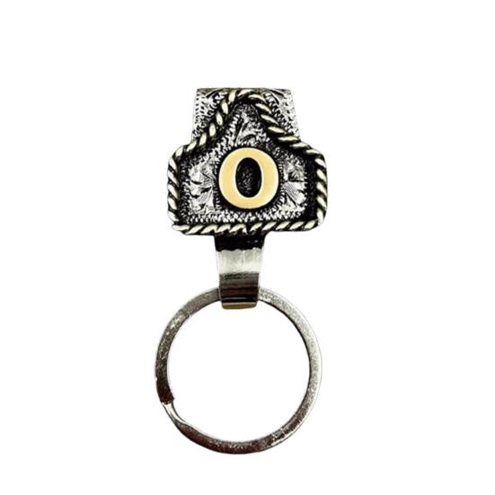 Western Cowboy Letter Keychain Vintage Initial A-Z Key Clip Metal Key Chain Belt Keyring Denim Style Accessory