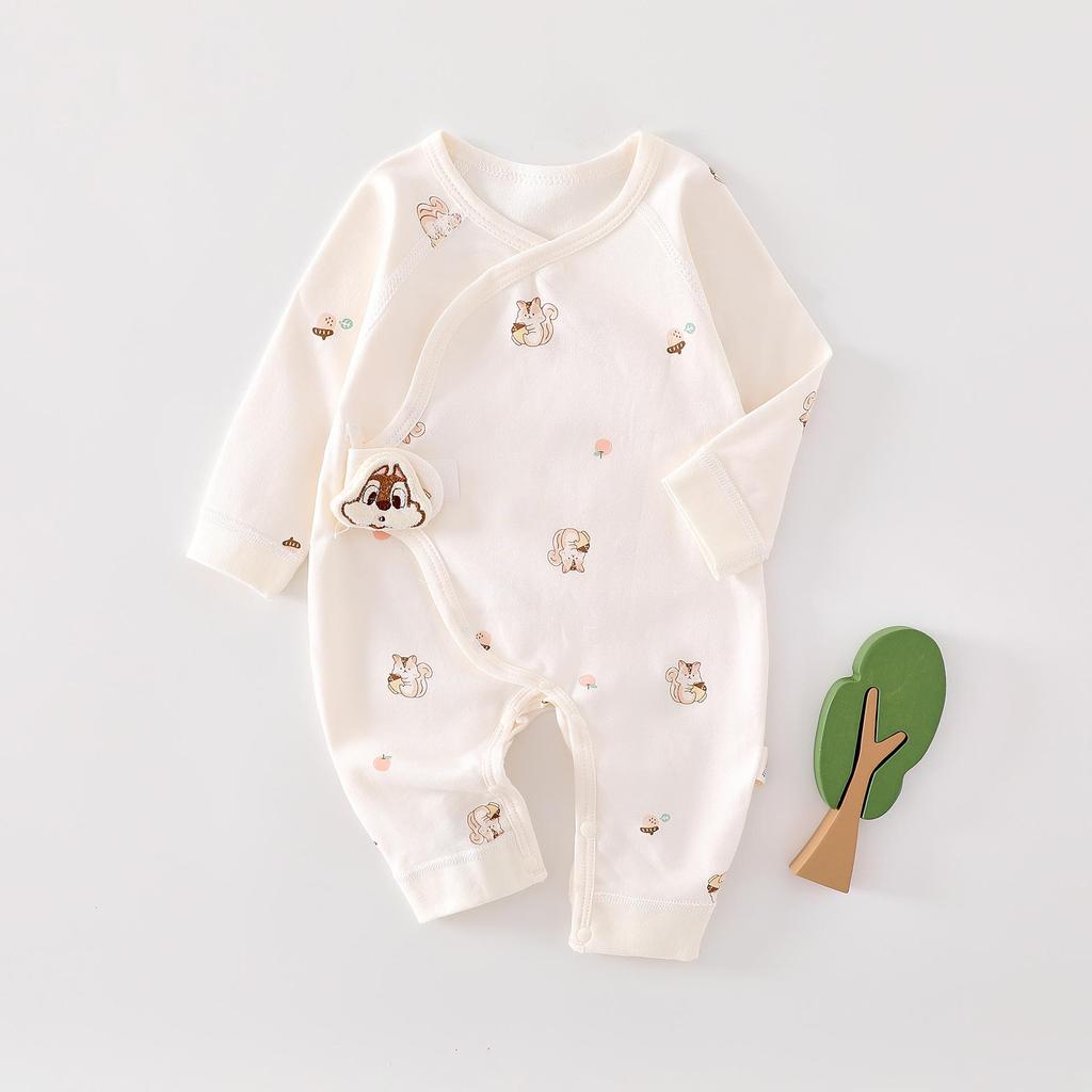 Newborn Pure Cotton Romper: Boneless Crawling Suit for Spring/Autumn