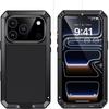 Case for IPhone 17 Air 17 Pro Max 17 Glass Screen Tank Armor Metal Cover Heavy Duty Shockproof Aluminum Funda
