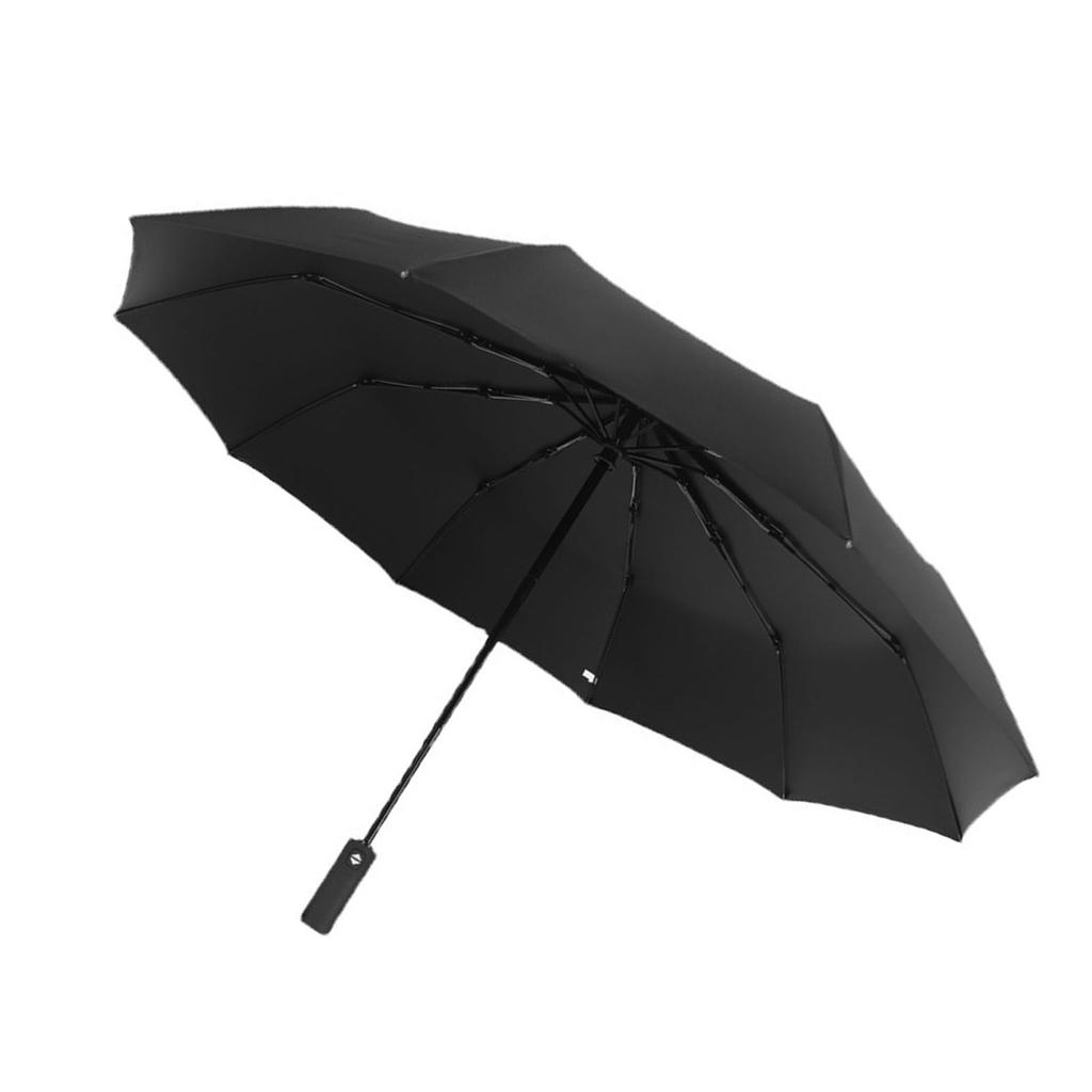 Kompakter Schirm Schwarz Automatisches Design UV-Beständigkeit Robuste Struktur Reiseschirm für Rucksack