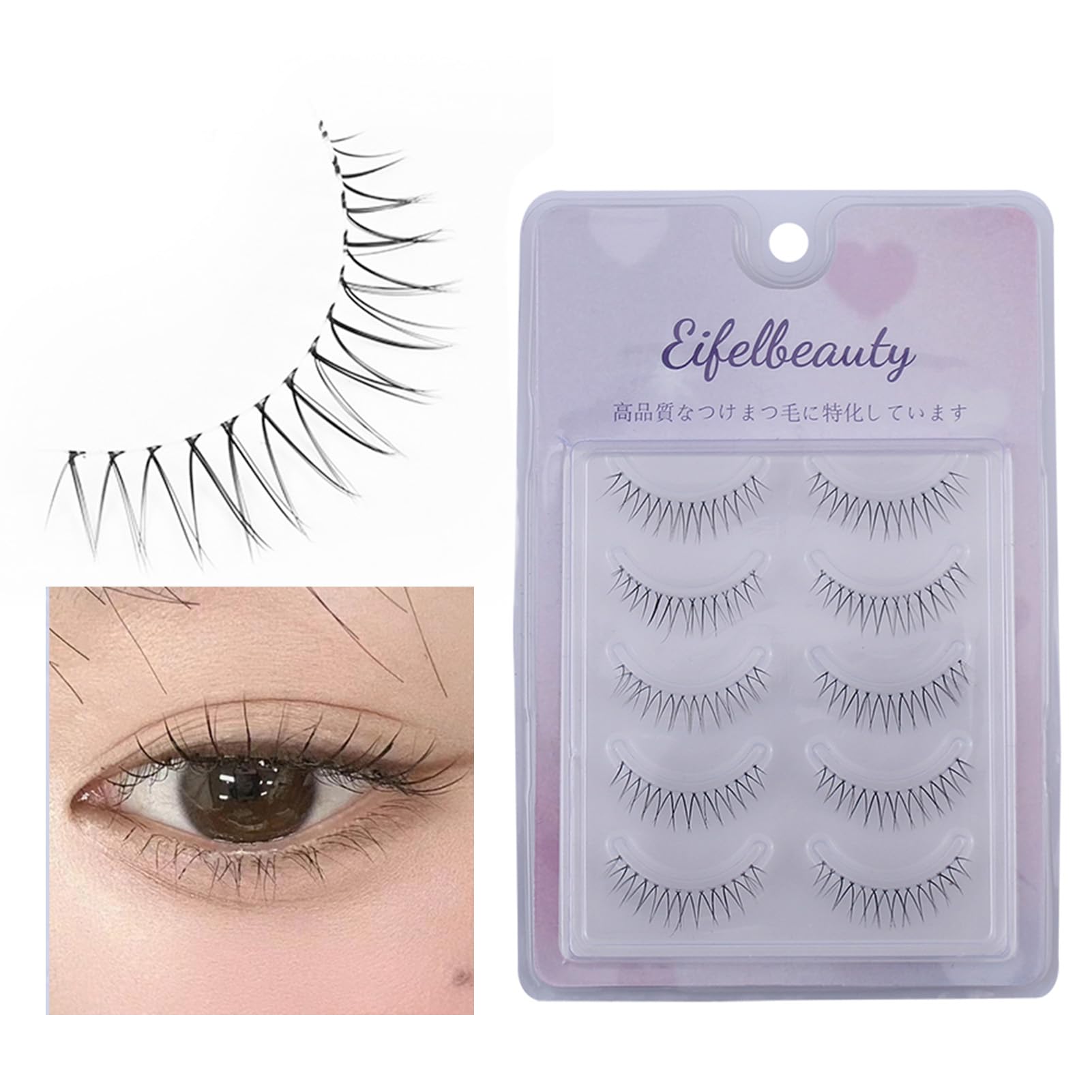 

Популярные накладные с прозрачным Многоразовые накладные Ручной работы по 5 пар на Популярные накладные ресницы, выглядят естественно, стебли. ресницы. Корея. установлен.