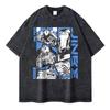 Jinbe One Piece Vintage Collage Grafik Oversized Streetwear One Piece Anime Manga Bootleg Style Fan Merchandise T-Shirt Top für One Piece Fans Anime