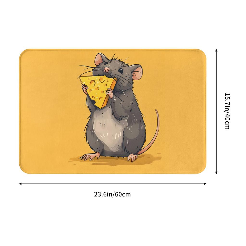 Do Rats Like Cheese Fashionable Style Door Mat Machine Washable for Bathroom Bedroom Living Room Entrance