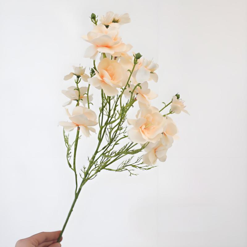 

Искусственная ветка персикового цвета на ощупь как настоящая, пластиковая, элегантная, из шелка, цветущая вишня, ручная работа, искусственный цветок, для гостиной, для рабочего стола