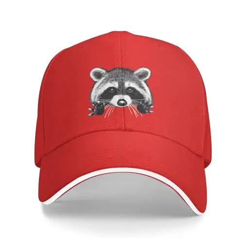 Raccoon Baseball Caps Peaked Cap Cute Animal Sun Shade Hats for Men Animal Lovers Snapback Denim Four Seasons Casual