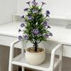 Artificial Flower with Ground Spike Outdoor Faux Wildflower Bushes UV Resistant Fake Topiary Bouquet for Home Garden Yard Patio