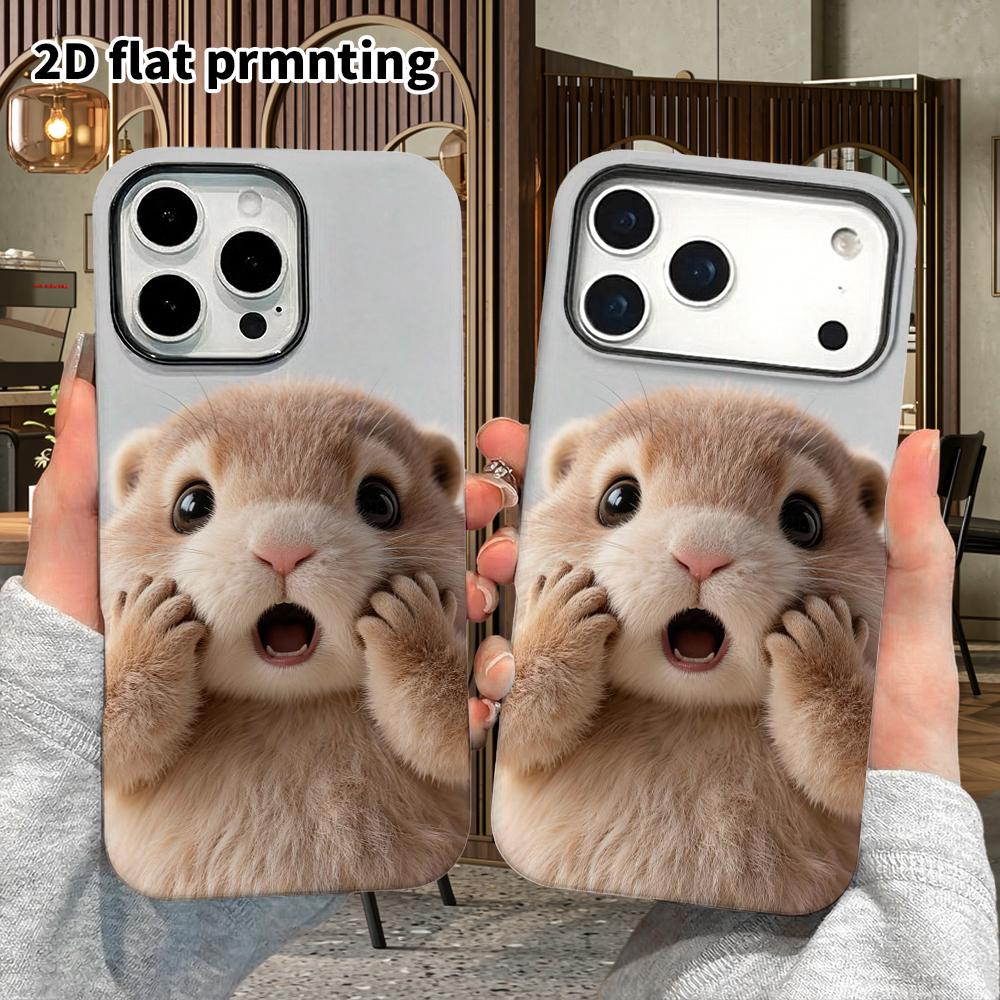Phone Case: 2D Flat Suitable for iPhone 18, 17, 16, 15, 14, 13 Pro Film Protective Case, Couple Style, Covering Mouth In Surprise, Christmas and Hallo