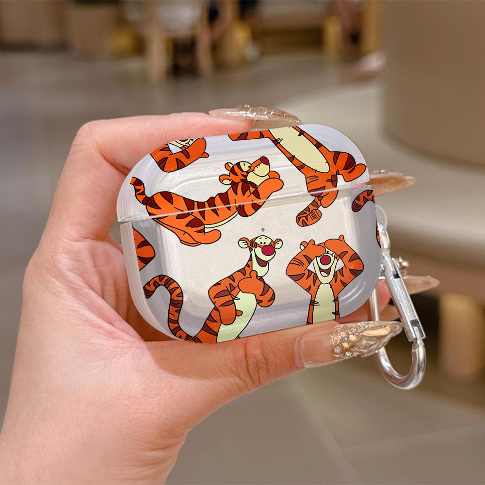 Cartoon Winnies The Poohs Translucent Silicone Case for Airpods 4 3 Pro 2 1 Wireless Earphone Headphone Pro2 Protective Covers