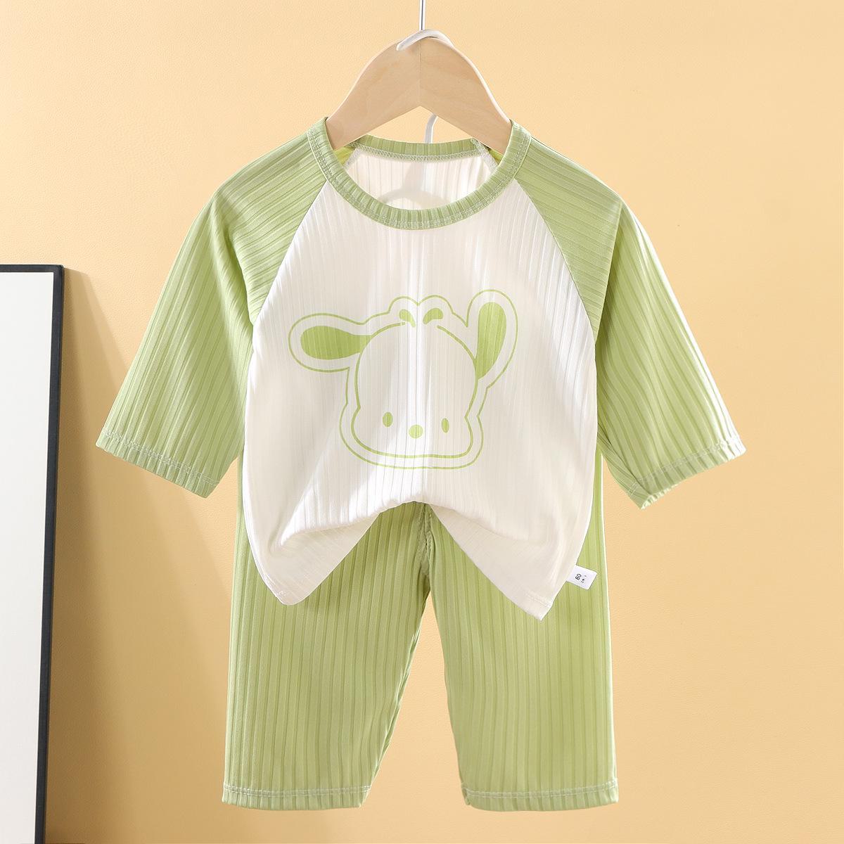 

Летняя детская пижама с рисунком 2024 года — с коротким рукавом, дышащая, для мальчиков и девочек 90cm